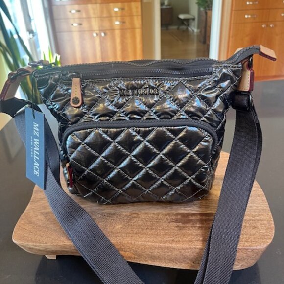 MZ Wallace Pewter Metallic Metro Scout Crossbody Deluxe NWT - Picture 5 of 8